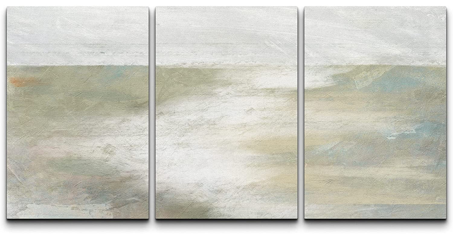 wall26 Canvas Print Wall Art Set Minimal Teal Tan Paint Stroke ...