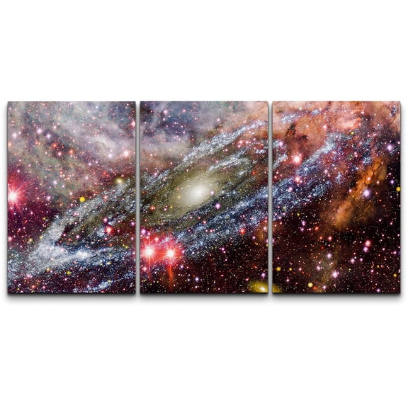 wall26 Canvas Print Wall Art Set Multicolor Spiral Ring Galaxy Astronomy & Space Nature Digital Art Sci-Fi & Fantasy Decorative Landscape for Living Room, Bedroom, Office - 24"x36"x