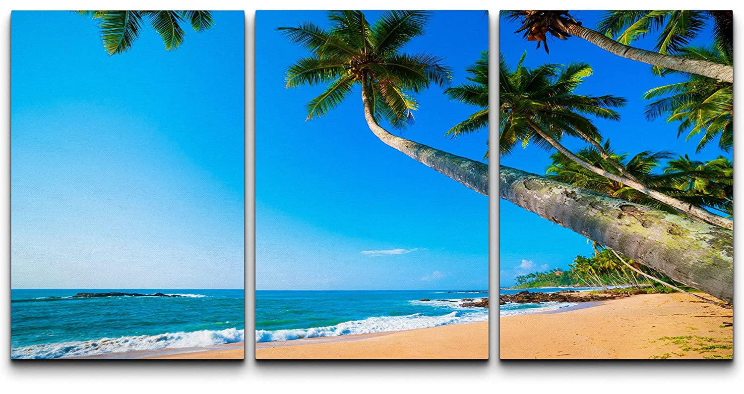 wall26 Canvas Print Wall Art Set Palm Tree Ocean Island Tropical Beach ...