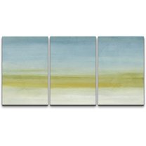 wall26 Canvas Print Wall Art Set Pastel Blue Yellow Paint Stroke Landscape Abstract Shapes Illustrations Modern Art Decorative Multicolor for Living Room, Bedroom, Office - 24"x36" x 3