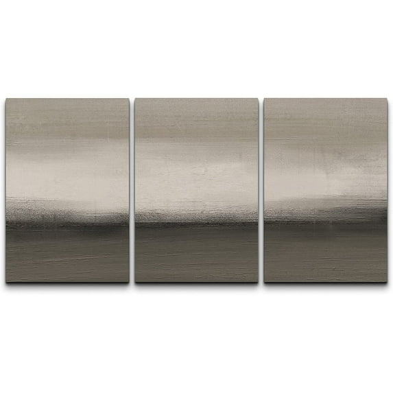 wall26 Canvas Print Wall Art Set Pastel Duotone Gray Paint Stroke Landscape Abstract Shapes Illustration Modern Art Decorative Multicolor for Living Room, Bedroom, Office - 24"x36" x 3