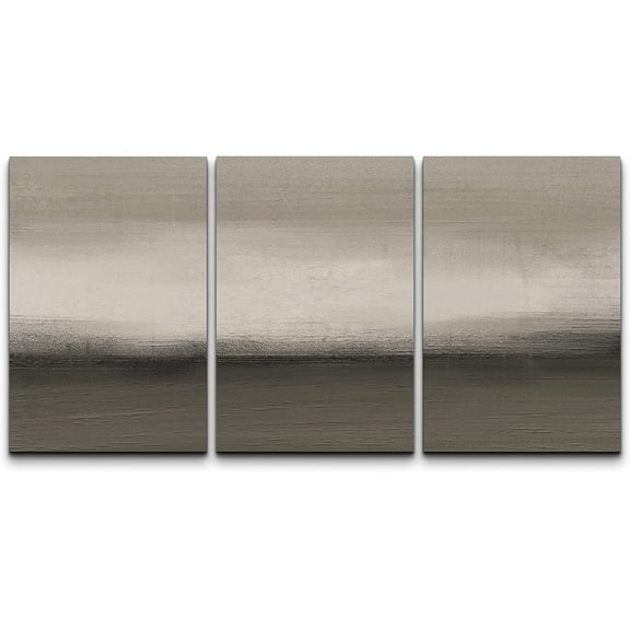 wall26 Canvas Print Wall Art Set Pastel Duotone Gray Paint Stroke Landscape Abstract Shapes Illustration Modern Art Decorative Multicolor for Living Room, Bedroom, Office - 16"x24" x 3