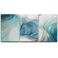 thumbnail image 1 of wall26 Canvas Print Wall Art Set Pastel Gold Blue Teal Smoke Wave Swirls Abstract Shapes Illustrations Modern Art Decorative Boho Colorful for Living Room, Bedroom, Office - 24"x36"x3 Panel, 1 of 5