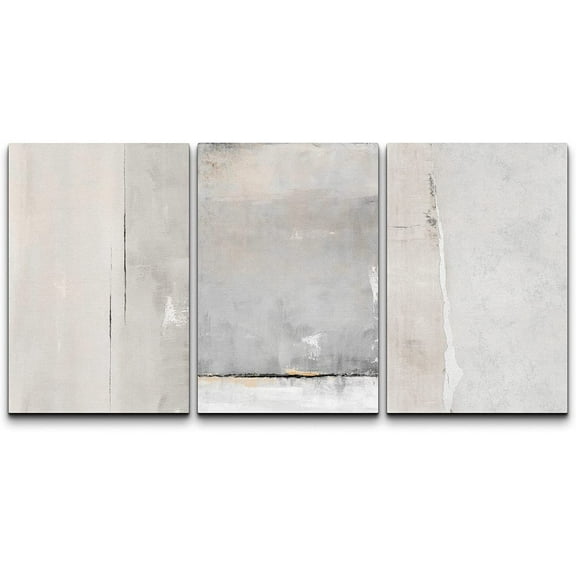 wall26 Canvas Print Wall Art Set Pastel Gray Grunge Color Blocks Abstract Shapes Illustrations Modern Art Decorative Chic Multicolor for Living Room, Bedroom, Office - 16"x24" x 3