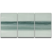 wall26 Canvas Print Wall Art Set Pastel Teal Ocean Paint Stroke Landscape Abstract Shapes Illustrations Modern Art Decorative Multicolor for Living Room, Bedroom, Office - 16"x24" x 3