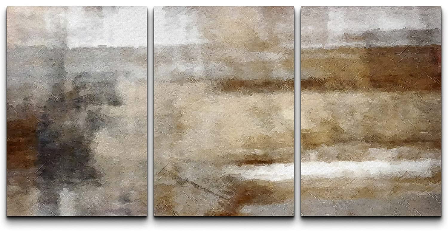 wall26 Canvas Print Wall Art Set Pastel Watercolor Brown Dark Color ...