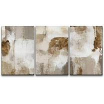 wall26 Canvas Print Wall Art Set Pastel Watercolor Duotone Brown Landscape Abstract Shapes Illustrations Modern Art Decorative Multicolor for Living Room, Bedroom, Office - 24"x36" x 3