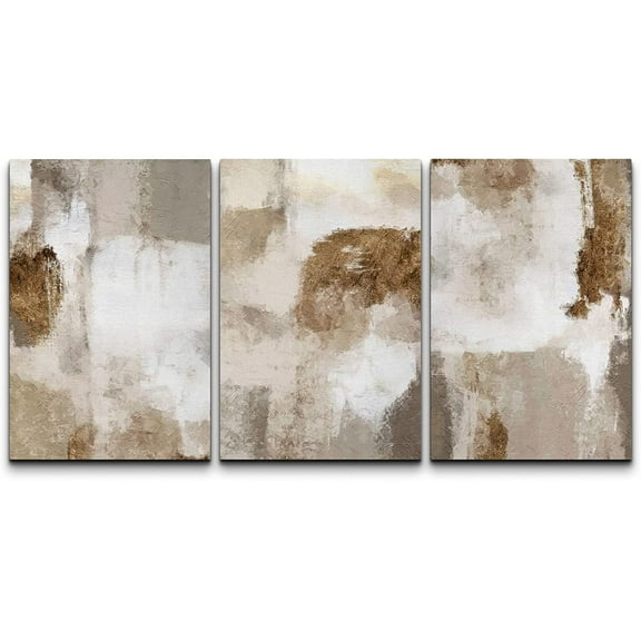 wall26 Canvas Print Wall Art Set Pastel Watercolor Duotone Brown Landscape Abstract Shapes Illustrations Modern Art Decorative Multicolor for Living Room, Bedroom, Office - 24"x36" x 3
