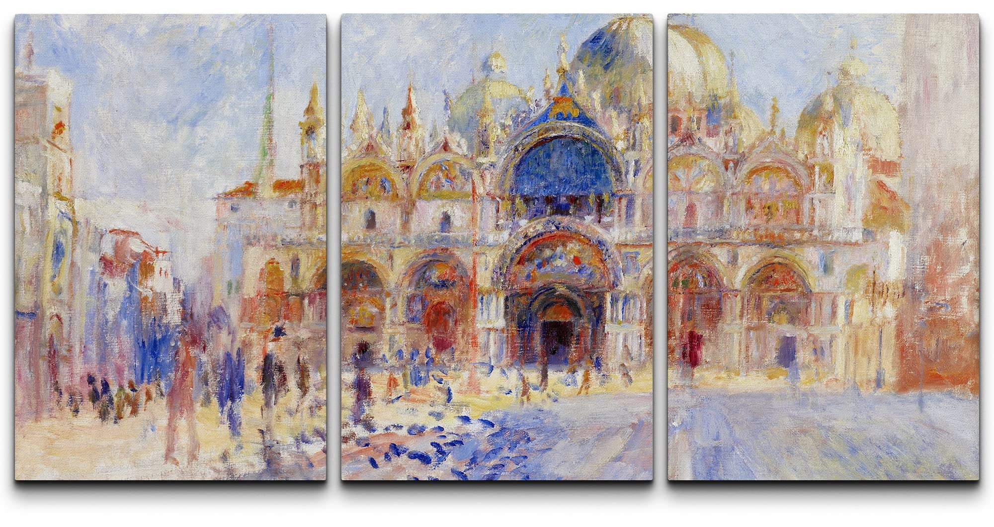 Large Multicolor Canvas Art Set of Piazza San Marco, Venice
