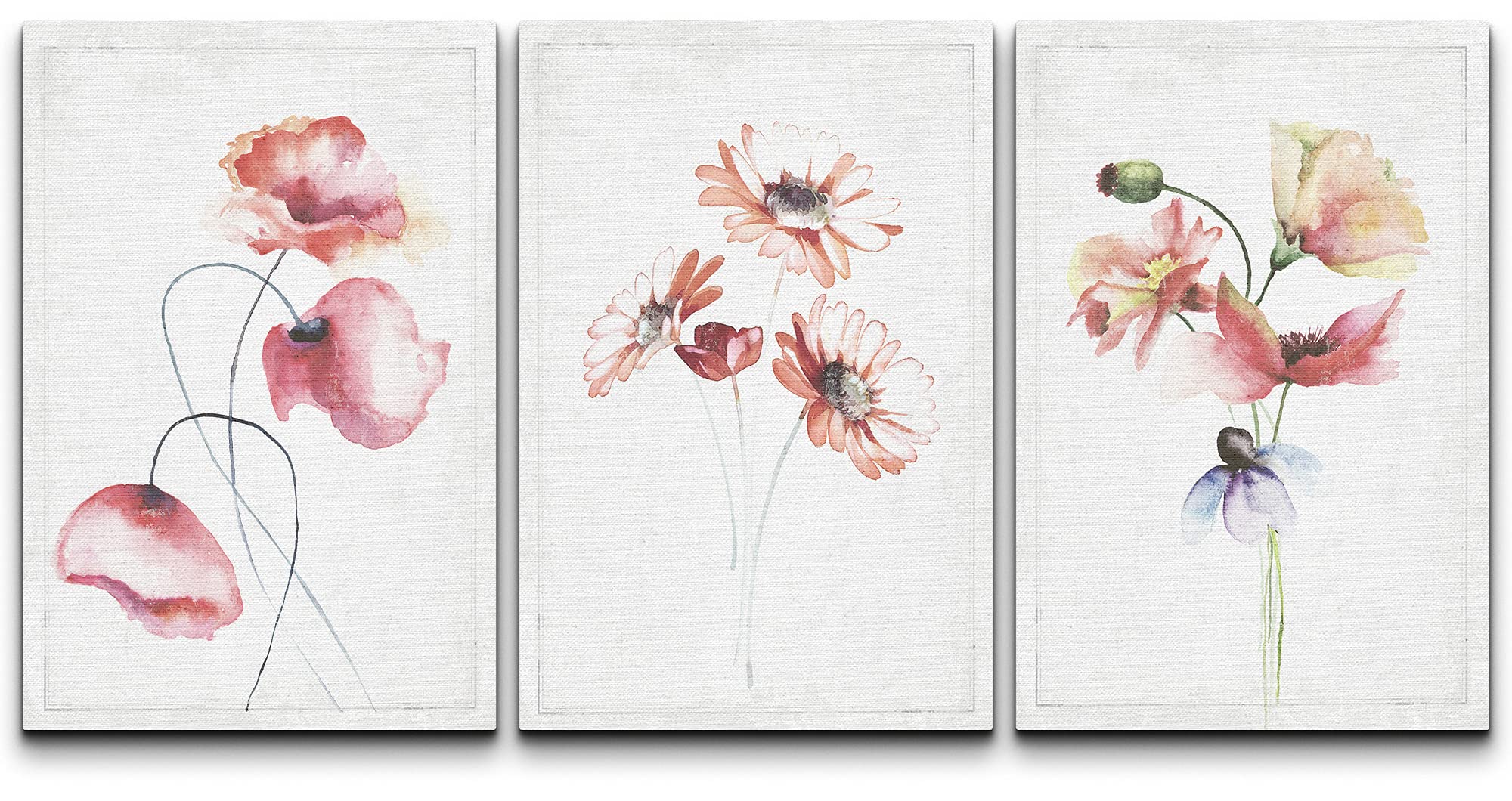 wall26 Canvas Print Wall Art Set Pink & Orange Wildflower Variety ...