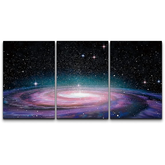 wall26 Canvas Print Wall Art Set Purple Spiral Ring Star Galaxy Astronomy & Space Nature Digital Art Sci-Fi & Fantasy Decorative Landscape for Living Room, Bedroom, Office - 16"x24"
