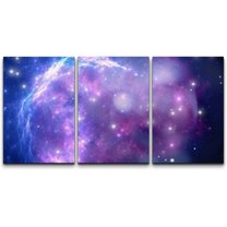wall26 Canvas Print Wall Art Set Purple & Blue Star Nebula Galaxy Astronomy & Space Sky Digital Art Modern Art Rustic Scenic Nature Colorful for Living Room, Bedroom, Office - 16"x24&quo