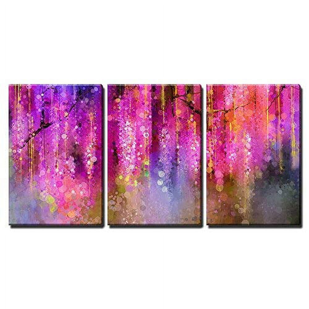 wall26 Canvas Print Wall Art Set Purple & Gold Watercolor Glitter