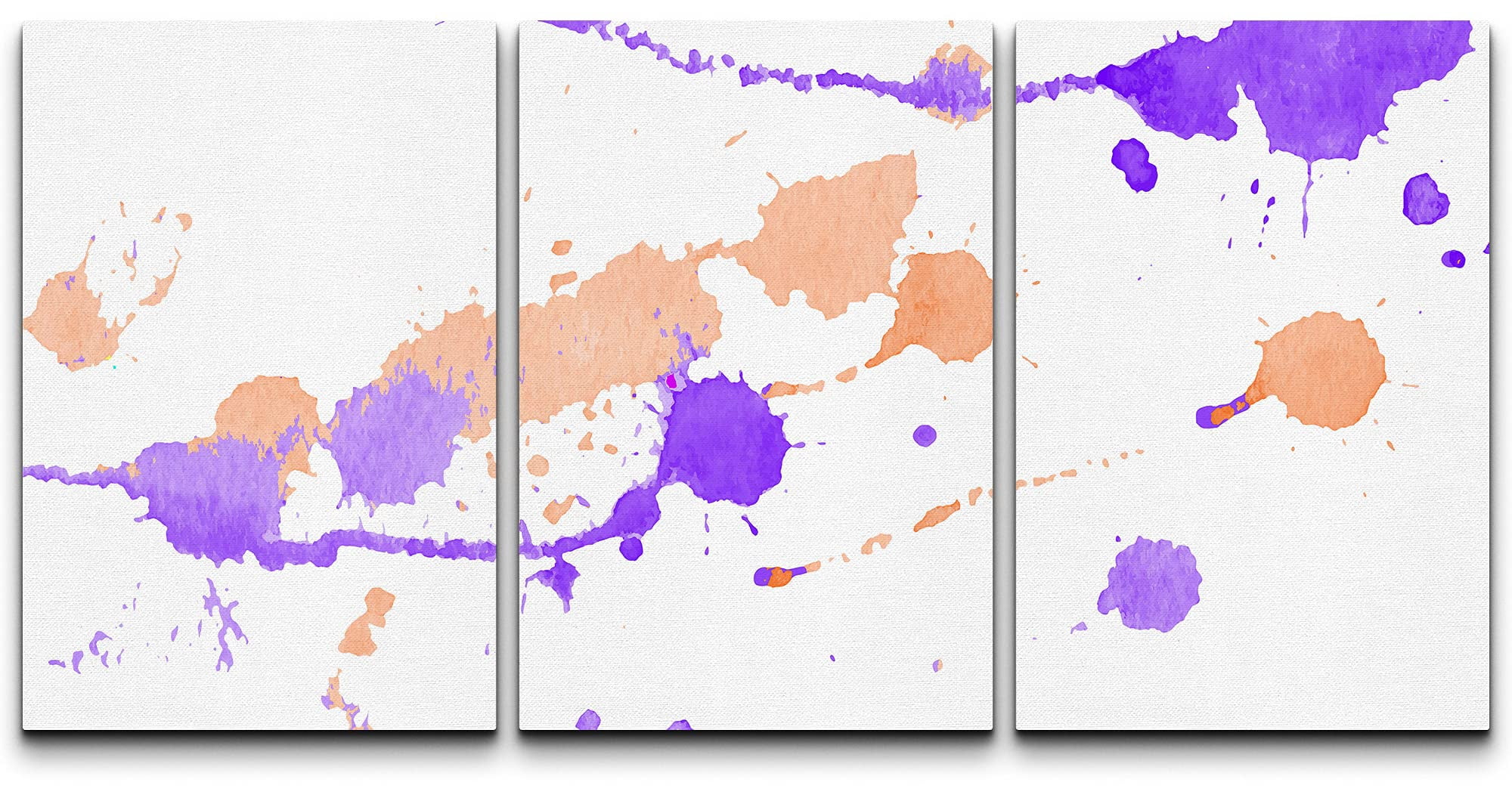 wall26 Canvas Print Wall Art Set Purple & Orange Paint Drip Blots ...