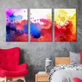 thumbnail image 1 of wall26 Canvas Print Wall Art Set Red, Blue &amp; Yellow Paint Splatter Explosion Abstract Shapes Illustrations Modern Art Bohemian Dramatic Multicolor for Living Room, Bedroom, Office - 24"x36&q, 1 of 4