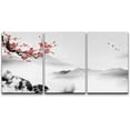 thumbnail image 1 of wall26 Canvas Print Wall Art Set Red Cherry Blossoms Over Misty Mountain Range Nature Wilderness Illustrations Modern Art Cultural Relax/Calm for Living Room, Bedroom, Office - 16"x24"x3 Pa, 1 of 5