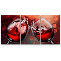 wall26 Canvas Print Wall Art Set Red Wine Glasses in Celebration Drinks Cocktails Photography Realism Chic Closeup Colorful Multicolor Ultra for Living Room, Bedroom, Office - 16"x24"x3