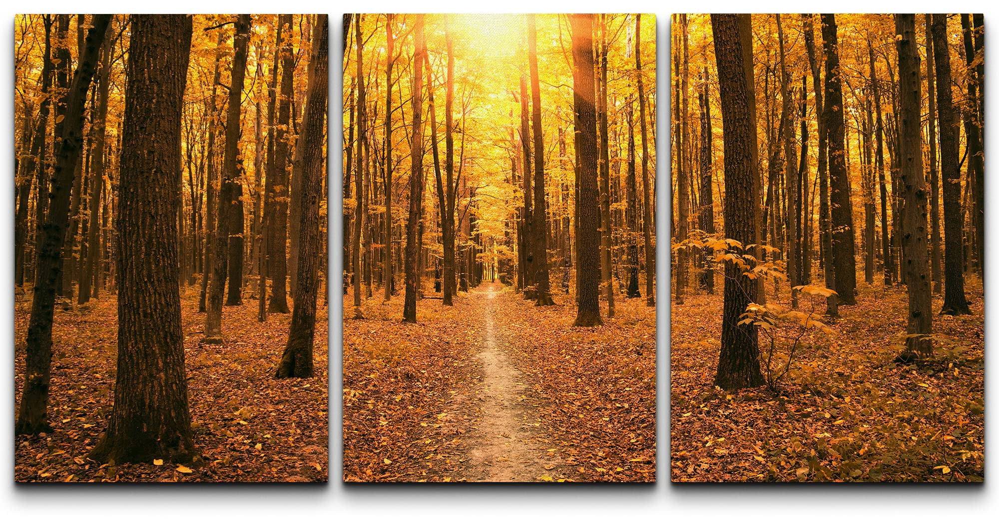 wall26 Canvas Print Wall Art Set Red & Orange Autumn Tree Forest at ...