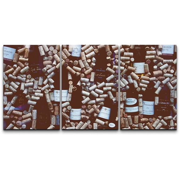 wall26 Canvas Print Wall Art Set Retro Vintage Wine Bottle Collage Drinks & Cocktails Food Photography Scenic Realism Decorative Contemporary Rustic for Living Room, Bedroom, Office - 24"x36