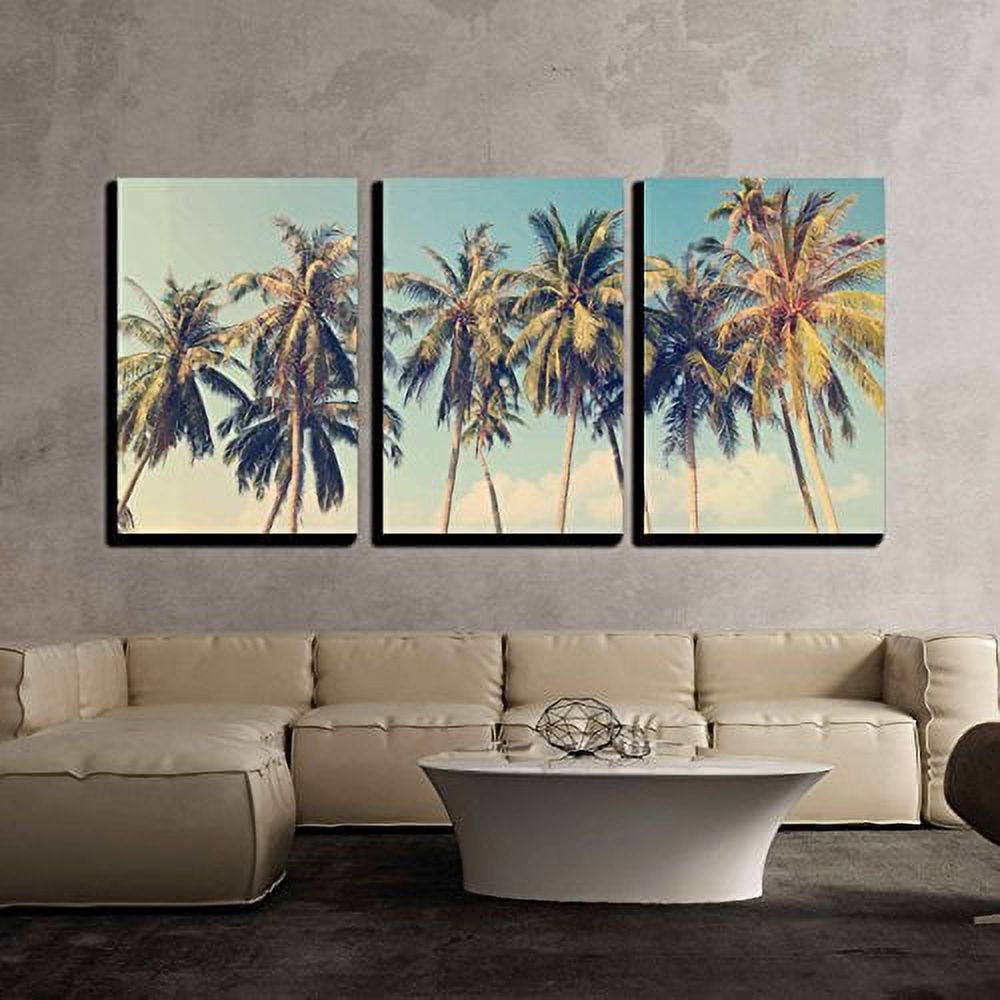 wall26 Canvas Print Wall Art Set Tropical Monstera & Palm Leaf Variety Floral Plants Watercolor