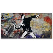 wall26 Canvas Print Wall Art Set Spray Paint Banksy Flower Bomb Graffiti & Street Art Comic Book Illustrations Modern Art Portrait Boho Decorative for Living Room, Bedroom, Office - 16"x24&q