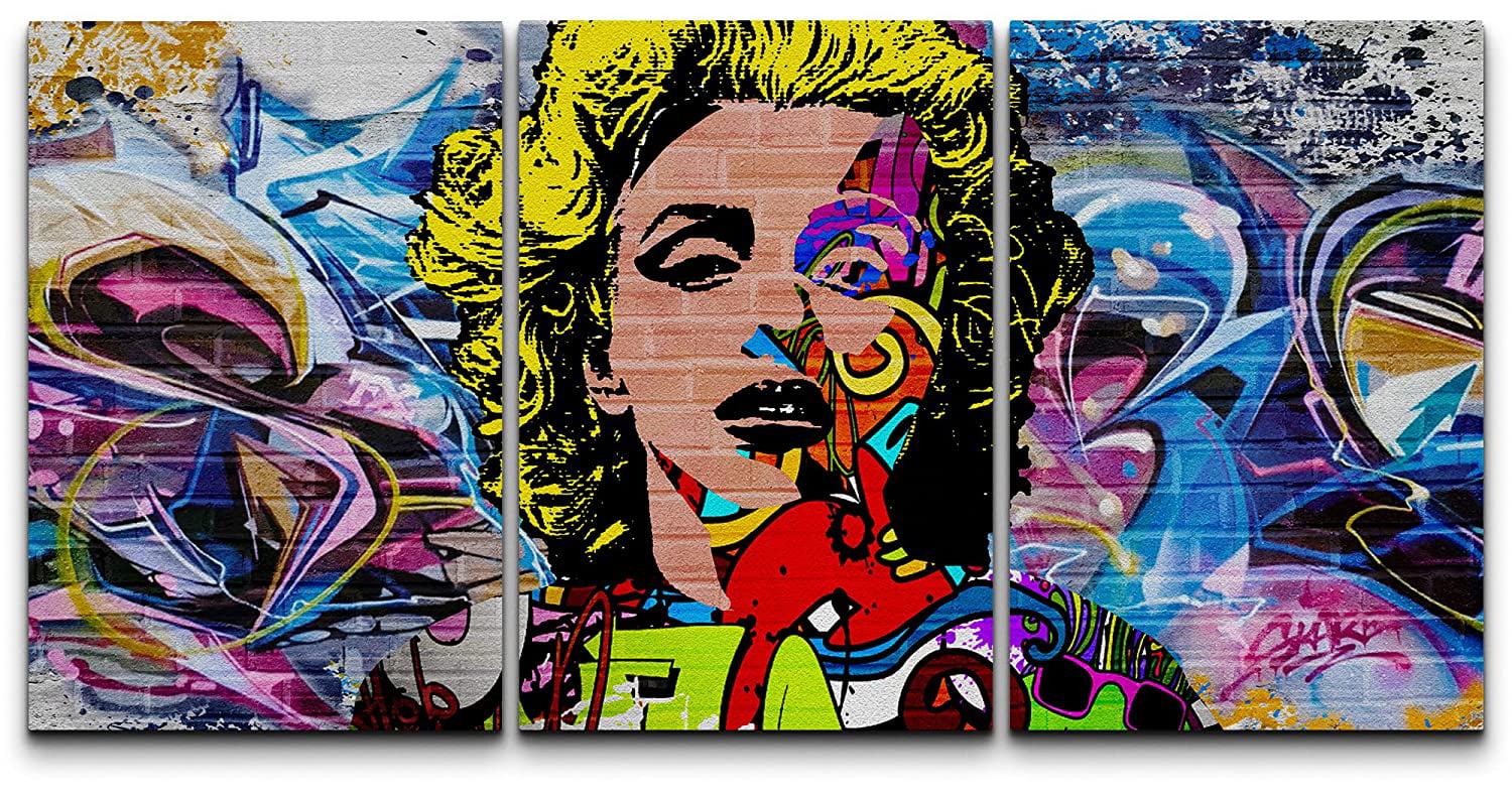  wall26 Canvas Print Wall Art Portrait of Marilyn Monroe with  Dress People Pop Culture Historical Realism Famous Closeup Colorful  Multicolor Classical for Living Room, Bedroom, Office - 32x48: Posters &  Prints