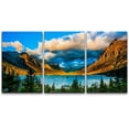 thumbnail image 1 of wall26 Canvas Print Wall Art Set Sunset Vibrant Mountain Range Lake Nature Wilderness Photography Realism Decorative Landscape Colorful for Living Room, Bedroom, Office - 24"x36" x 3, 1 of 5