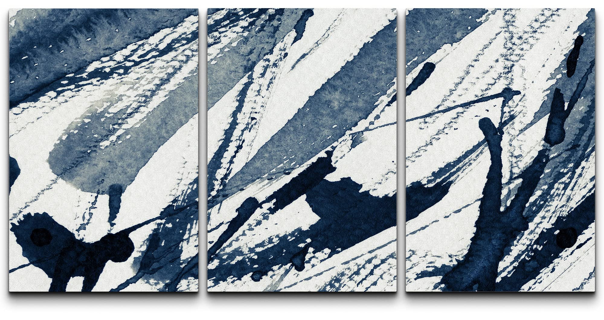 wall26 Canvas Print Wall Art Set Texture Effect Grunge Blue Paint ...