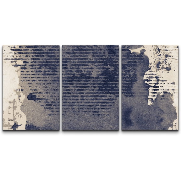wall26 Canvas Print Wall Art Set Texture Effect Grunge Watercolor Ink Abstract Shapes Illustrations Realism Modern Alternative Colorful Patterns for Living Room, Bedroom, Office - 16"x24"x3