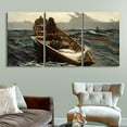 thumbnail image 1 of wall26 Canvas Print Wall Art Set The Fog Warning by Winslow Homer Cultural Historic Oil Painting Fine Art Reproduction Scenic Colorful for Living Room, Bedroom, Office - 16"x24" x 3 Panels, 1 of 4