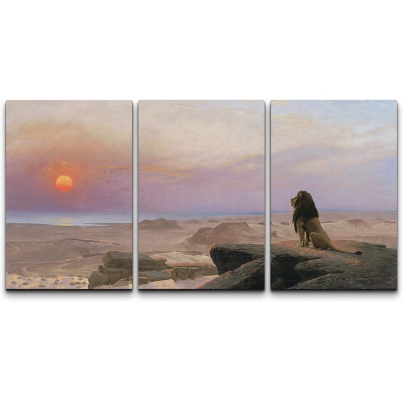 wall26 Canvas Print Wall Art Set The Two Majesties by Jean-Leon Gerome Cultural Historic Oil Painting Fine Art Reproduction Scenic Colorful for Living Room, Bedroom, Office - 16"x24" x 3 Pa