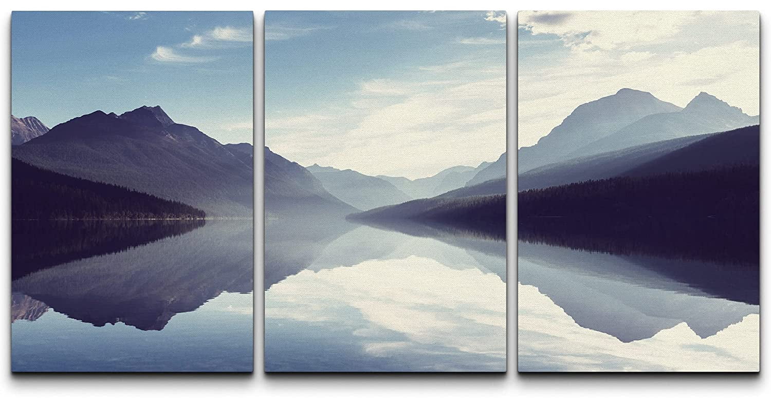 wall26 Canvas Print Wall Art Set Zen Serene Mountain Cloud Sky Lake ...