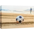 thumbnail image 1 of wall26 Canvas Print Wall Art Soccer Ball on Beach Shore Sports Athletes Photography Realism Contemporary Scenic Urban Multicolor Ultra for Living Room, Bedroom, Office - 32"x48", 1 of 5