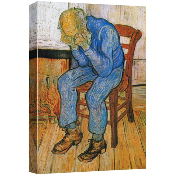 wall26 Canvas Print Wall Art Sorrowing Old Man by Master Artist Vincent Van Gogh Nature Wilderness Illustrations Fine Art Relax/Calm Multicolor for Living Room, Bedroom, Office - 16"x24"
