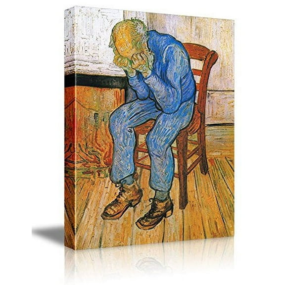wall26 Canvas Print Wall Art Sorrowing Old Man by Master Artist Vincent Van Gogh Nature Wilderness Illustrations Fine Art Relax/Calm Multicolor for Living Room, Bedroom, Office - 12"x18"