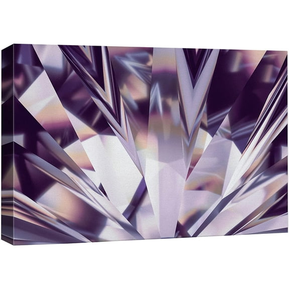 wall26 Canvas Print Wall Art Sparkling Diamond Crystal Gemstone Landscape Nature Wilderness Digital Art Realism Stylish Chic Decorative Close Up Colorful for Living Room, Bedroom, Office - 32"x4