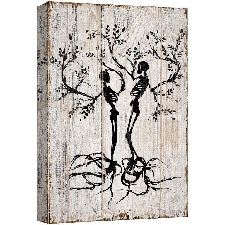レア/SKOLOCT/CANVAS/ART/3 wall26 Canvas Print Wall Art Spooky Skeleton Tree Silhouettes on