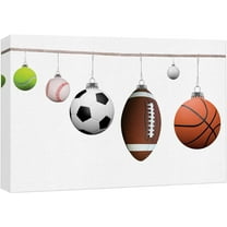 wall26 Canvas Print Wall Art Sport Ball Christmas Ornaments Sports Athletes Photography Realism Contemporary Scenic Urban Multicolor Ultra for Living Room, Bedroom, Office - 32"x48"