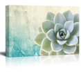 thumbnail image 1 of wall26 Canvas Print Wall Art - Succulent Plant on Retro Style Background - Gallery Wrap Modern Home Art | Ready to Hang - 16x24 inches, 1 of 4
