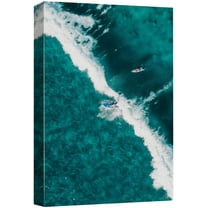wall26 Canvas Print Wall Art Surfers Paddle Out on The Beach Sports Athletes Photography Realism Contemporary Scenic Urban Multicolor Ultra for Living Room, Bedroom, Office - 16"x24"