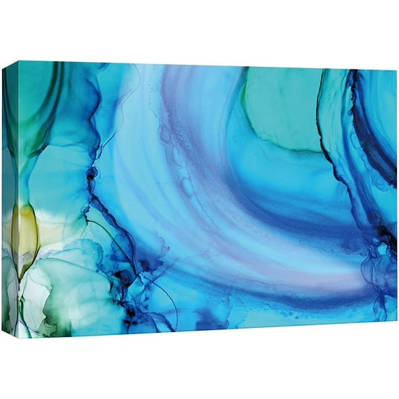wall26 Canvas Print Wall Art Teal, Blue & Green Watercolor Smoke Collage Abstract Shapes Digital Art Modern Art Bohemian Colorful Multicolor Ultra for Living Room, Bedroom, Office - 16"x24&q