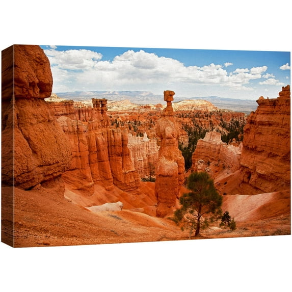 wall26 Canvas Print Wall Art Thors Hammer in Bryce Canyon, Utah Nature Wilderness Photography Realism Rustic Landscape Colorful Multicolor for Living Room, Bedroom, Office - 12"x18"