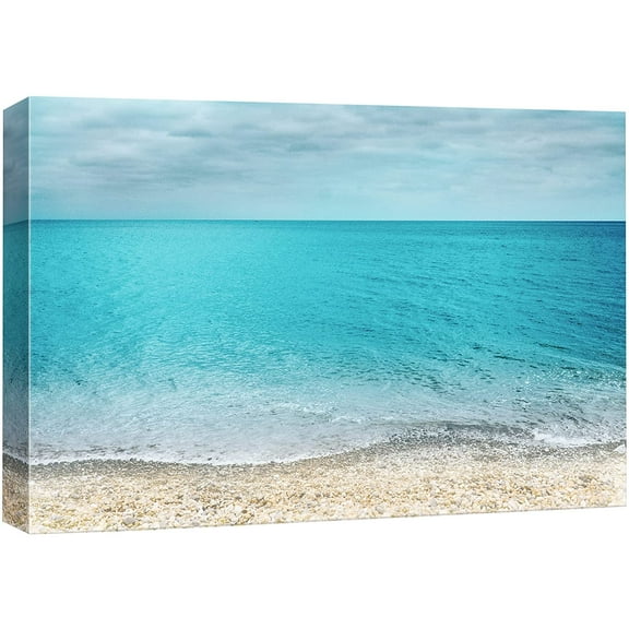 wall26 Canvas Print Wall Art Tranquil Blue Ocean View from The Beach Nature Wilderness Photography Modern Art Rustic Scenic Colorful Multicolor for Living Room, Bedroom, Office - 24"x36"