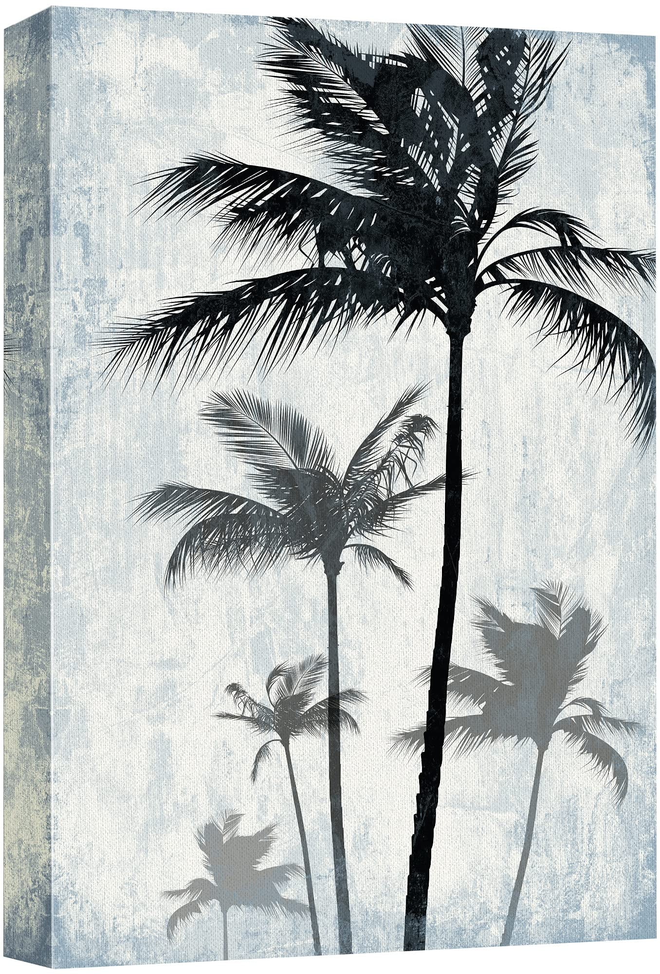 wall26 Canvas Print Wall Art Tropical Faded Blue Industrial Windy Palm ...