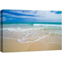 wall26 Canvas Print Wall Art Vibrant Beach Ocean Waves & Seafoam Nature Wilderness Photography Modern Art Rustic Scenic Colorful Multicolor for Living Room, Bedroom, Office - 12"x18"