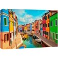 thumbnail image 1 of wall26 Canvas Print Wall Art Vibrant Neon Venice Italy Canal Homes Nature Wilderness Photography Realism Rustic Scenic Landscape Earth Panorama Colorful for Living Room, Bedroom, Office - 32"x48, 1 of 5
