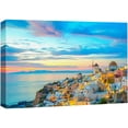 thumbnail image 1 of wall26 Canvas Print Wall Art Vibrant Pastel Sunset Santorini Greece Nature Wilderness Photography Realism Rustic Scenic Landscape Earth Panorama Colorful for Living Room, Bedroom, Office - 32"x4, 1 of 5