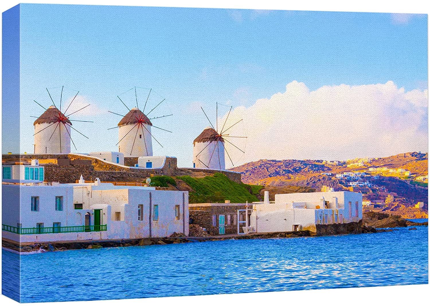 wall26 Canvas Print Wall Art Vibrant Santorini Greece Ocean Sea View ...