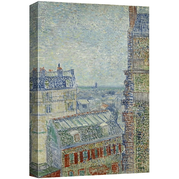 wall26 Canvas Print Wall Art View of Paris from Rue Lepic by Vincent Van Gogh Classic Historic Illustrations Fine Art Decorative Rustic Multicolor Colorful for Living Room, Bedroom, Office - 12"