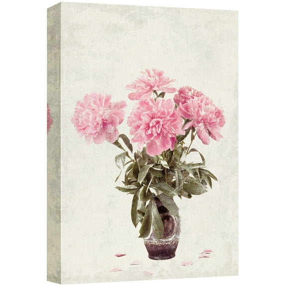 wall26 Canvas Print Wall Art Vintage Pink Rose Flower Bouquet Floral Geometric Photography Realism Chic Scenic Relax/Calm Multicolor Cool for Living Room, Bedroom, Office - 24"x36"